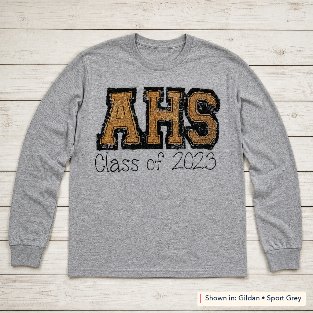Graduation Year Varsity Long-Sleeve Tee. Shown in: Gildan • Sport Grey.