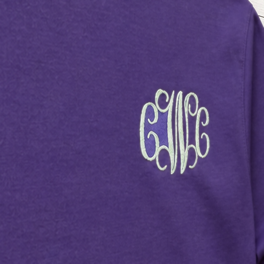 Vine Chest Monogram Sweatshirt. Shown in: Gildan • Purple.
