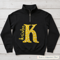 Bee Print Initial & Name Quarter-Zip. Shown in: Independent • Black.
