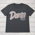 Dance Mom Glitter & Sequin Tee. Shown in: Comfort Colors • Graphite.