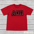 Greek Letter Sequin Tee. Shown in: Gildan • Red.
