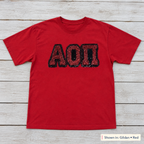 Greek Letter Sequin Tee. Shown in: Gildan • Red.
