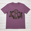 Leopard Vine Monogram Tee. Shown in: Comfort Colors • Berry.