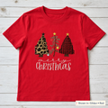 Patterned Christmas Trees Tee. Shown in: Gildan • Red.