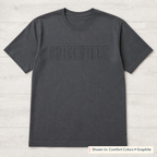 Tonal School Lettering Tee. Shown in: Comfort Colors • Graphite.