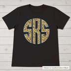 Sunflower Circle Monogram Tee. Shown in: Comfort Colors • Black.