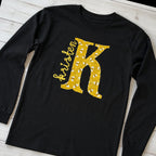 bee initial name long sleeve styled flat lay
