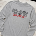 block outline team name long sleeve styled flat lay