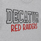 block outline team name short sleeve embroidery close-up