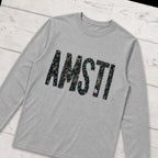 Custom chalkboard applique long sleeve shirt folded flat lay
