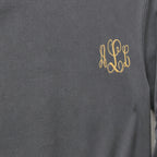 gold script pocket monogram crewneck embroidery close-up