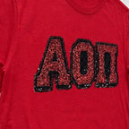 greek sequin applique long sleeve embroidery close-up