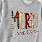 merry and bright crewneck embroidery close-up