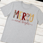 merry and bright short sleeve styled flat lay