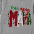 one merry mama crewneck embroidery close-up