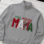 one merry mama quarter zip styled flat lay