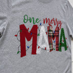 one merry mama short sleeve embroidery close-up