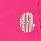 pastel scallop chest monogram short sleeve embroidery close-up