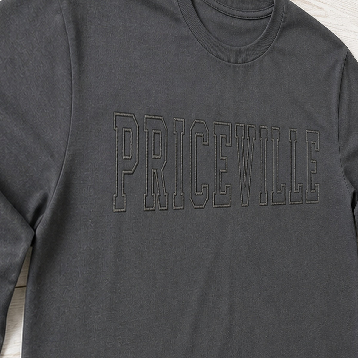 priceville tonal outline long sleeve embroidery close-up