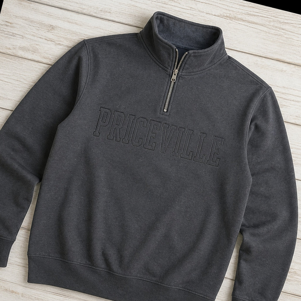 priceville tonal outline quarter zip styled flat lay