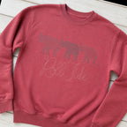 roll tide three elephants crewneck styled flat lay