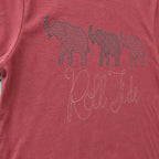 roll tide three elephants short sleeve embroidery close-up