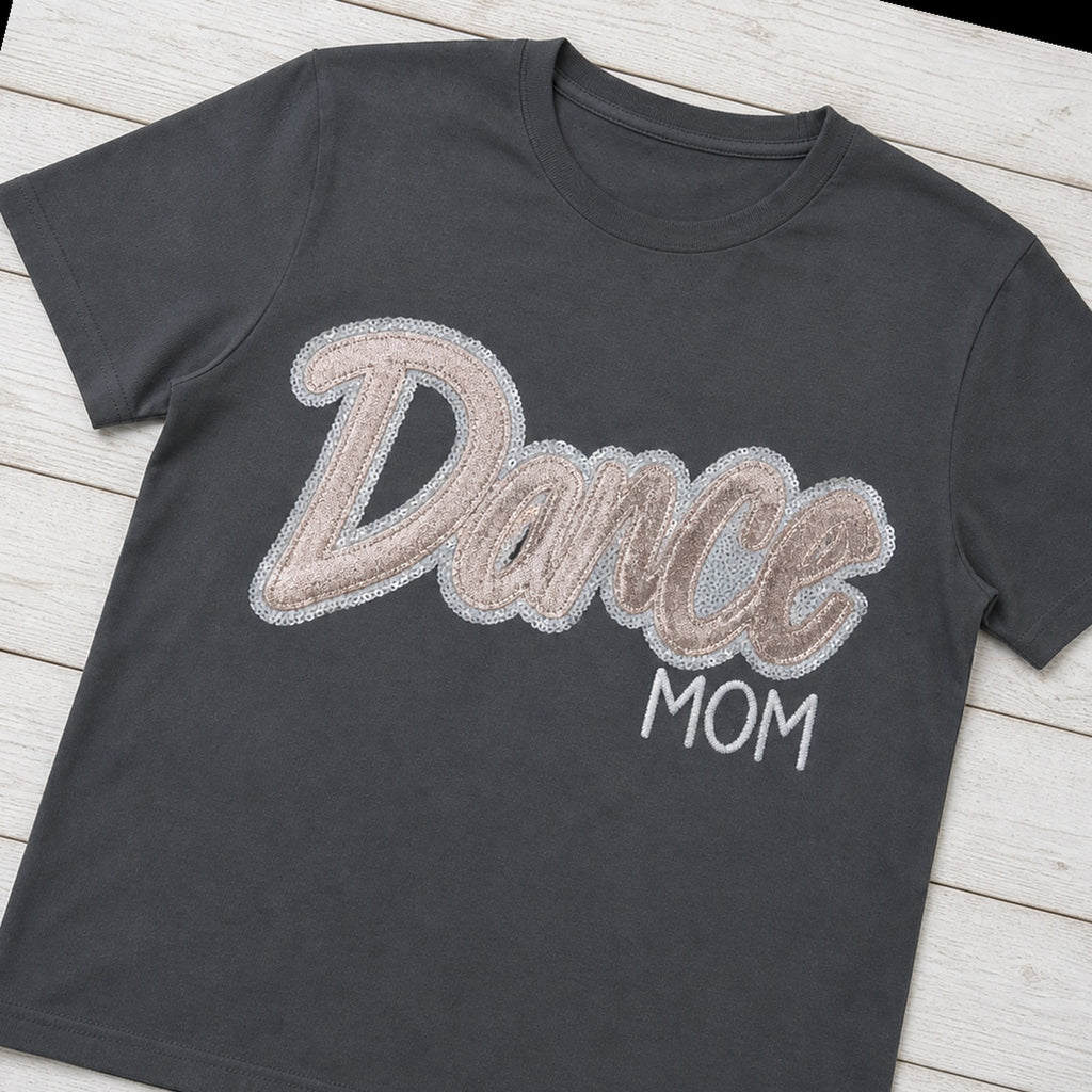 script glitter sequin short sleeve styled flat lay