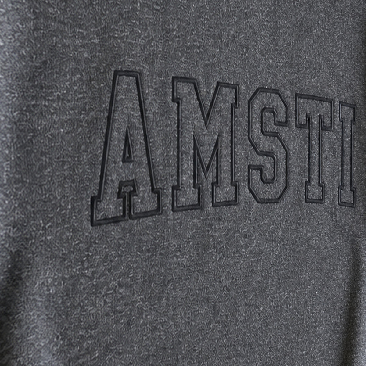 tonal block outline crewneck embroidery close-up