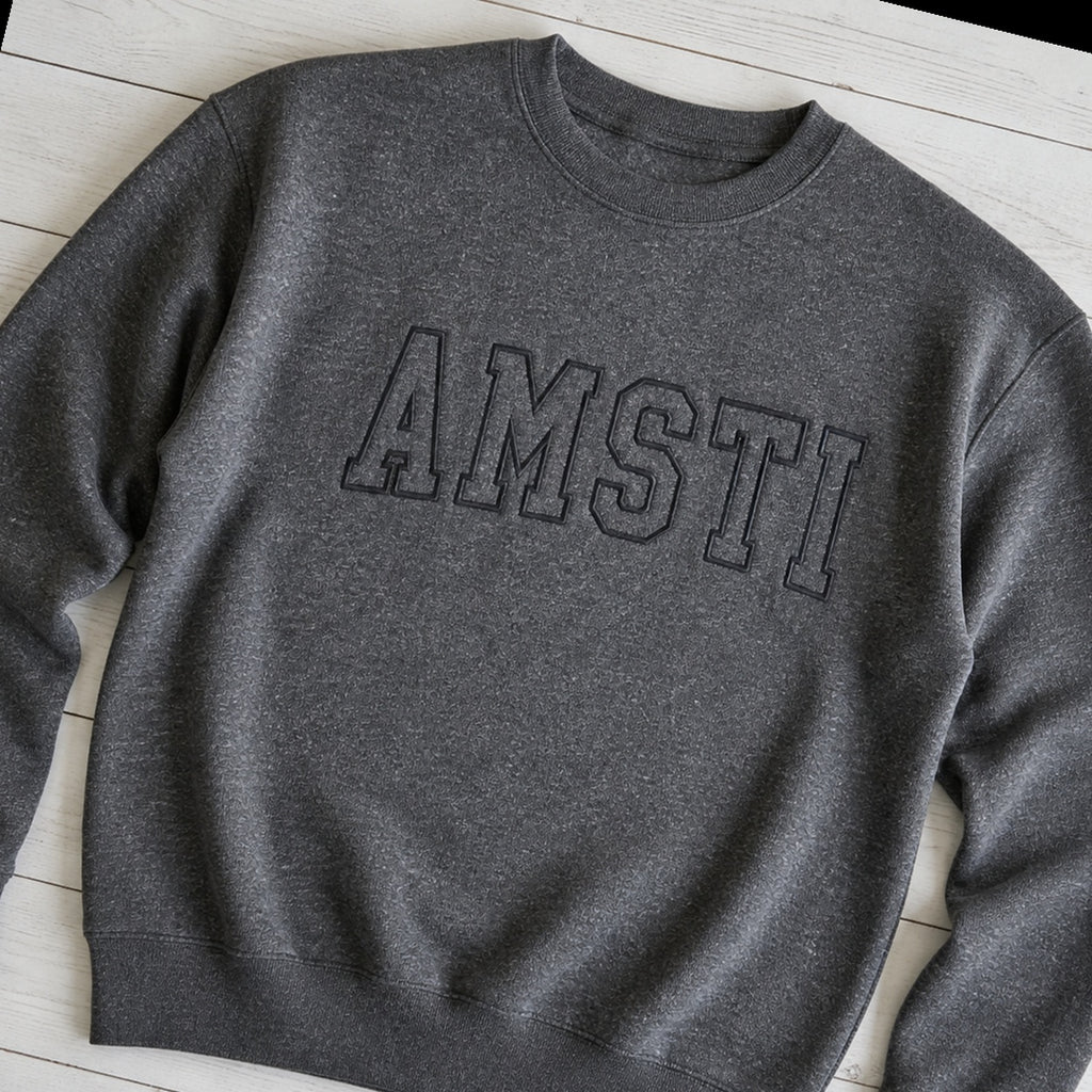 tonal block outline crewneck styled flat lay