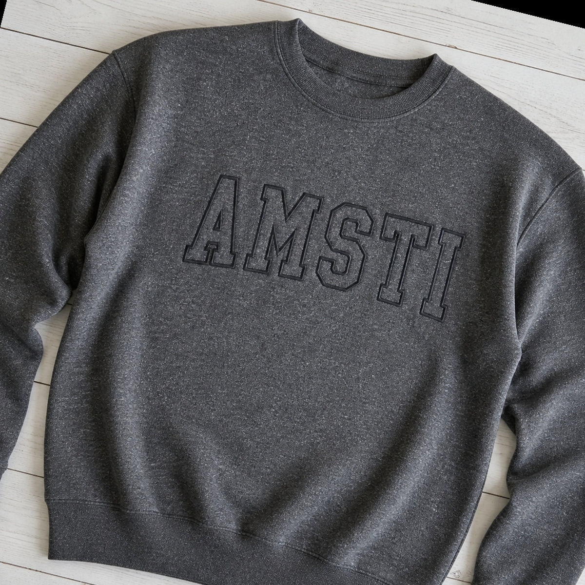 tonal block outline crewneck styled flat lay