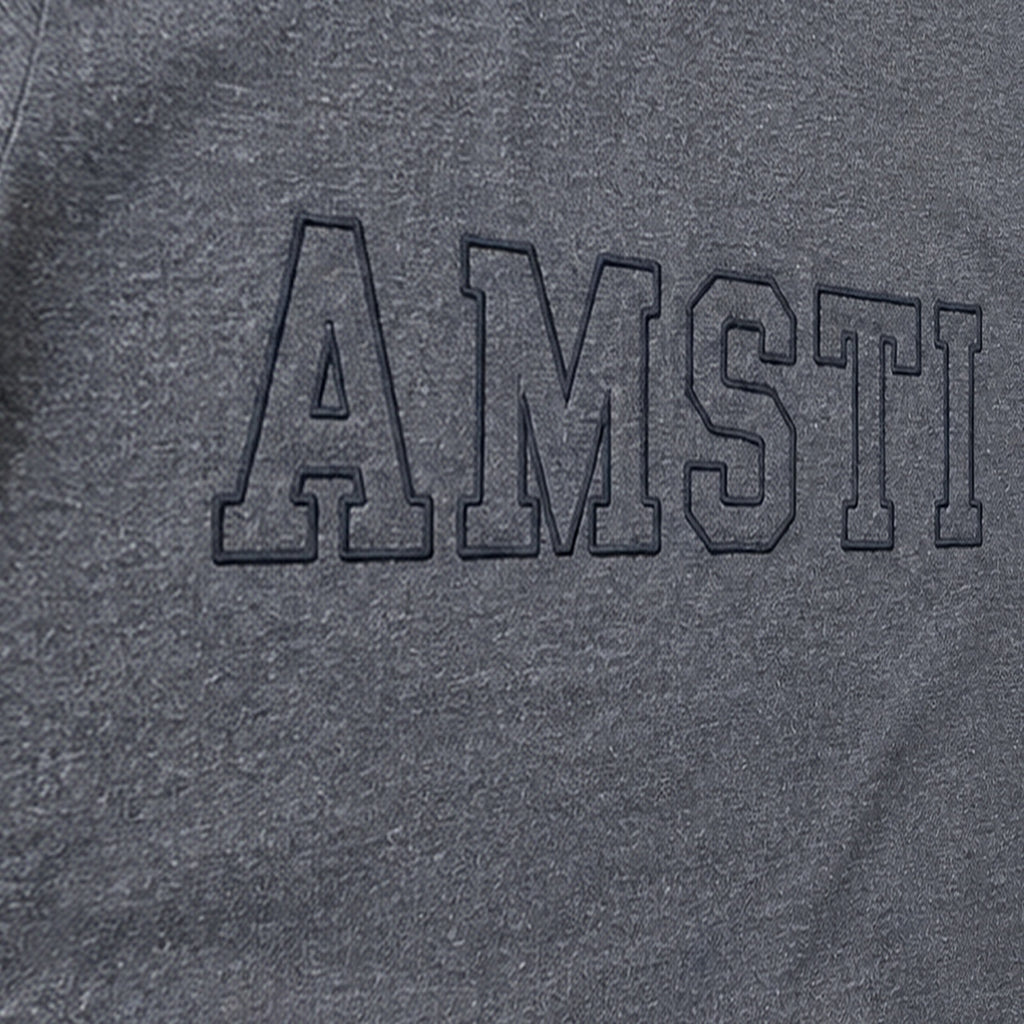 tonal block outline short sleeve embroidery close-up