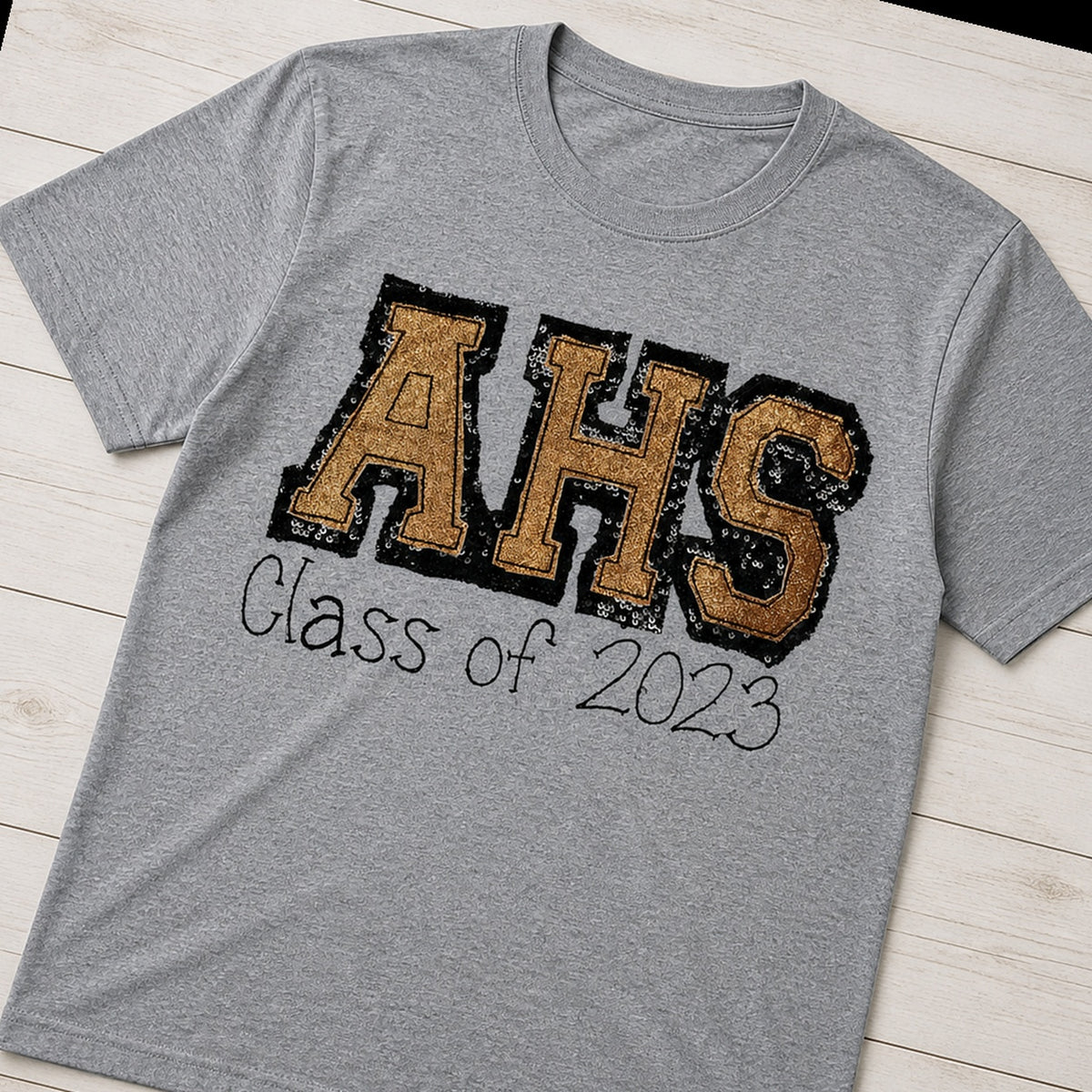 varsity graduation short sleeve styled flat lay