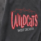wildcats west decatur gingham crewneck embroidery close-up
