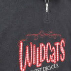 wildcats west decatur gingham quarter zip embroidery close-up