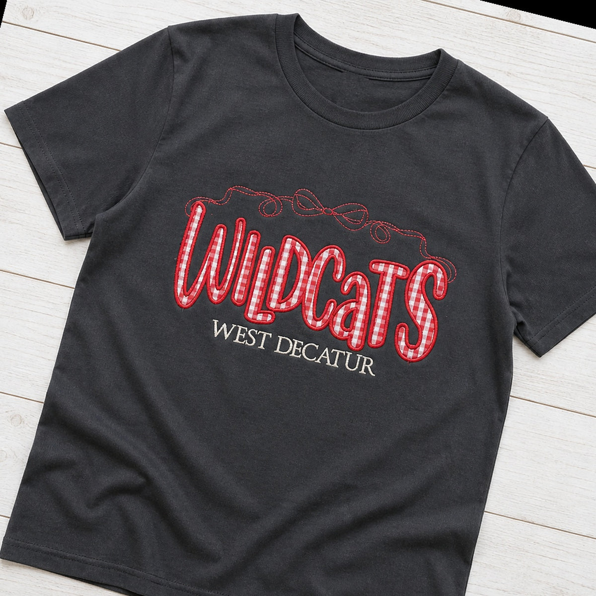 wildcats west decatur gingham short sleeve styled flat lay